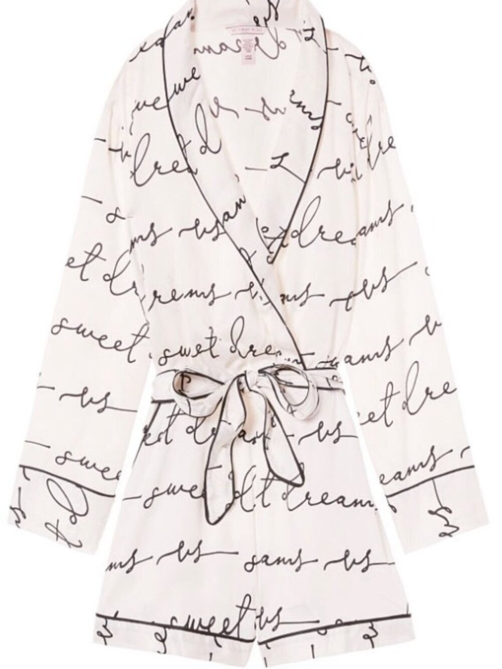 New! Victoria's Secret Satin Sweet Dreams Faux-Wrap Sleep Romper M 39303